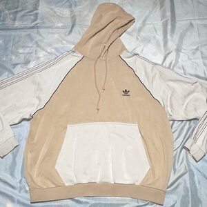 Adidas Tan and White Hoodie